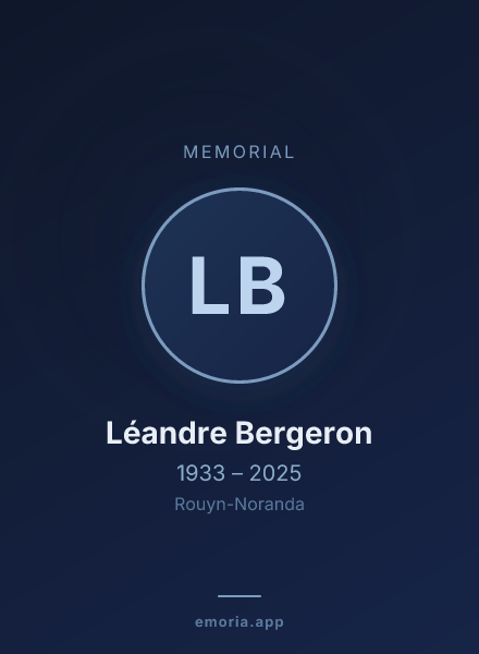 Memorial portrait of Léandre Bergeron