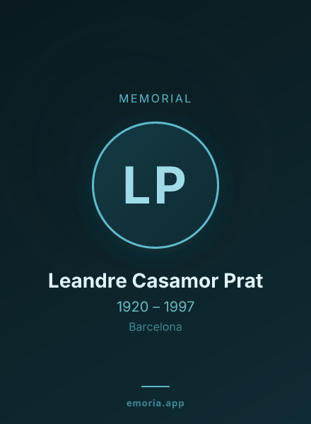 Memorial portrait of Leandre Casamor Prat