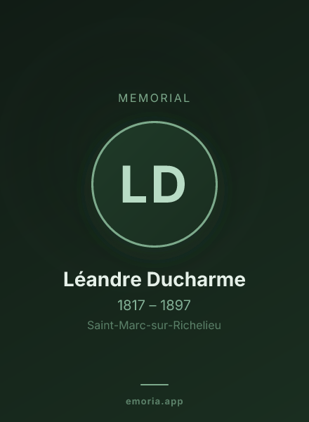 Memorial portrait of Léandre Ducharme