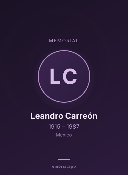 Memorial portrait of Leandro Carreón