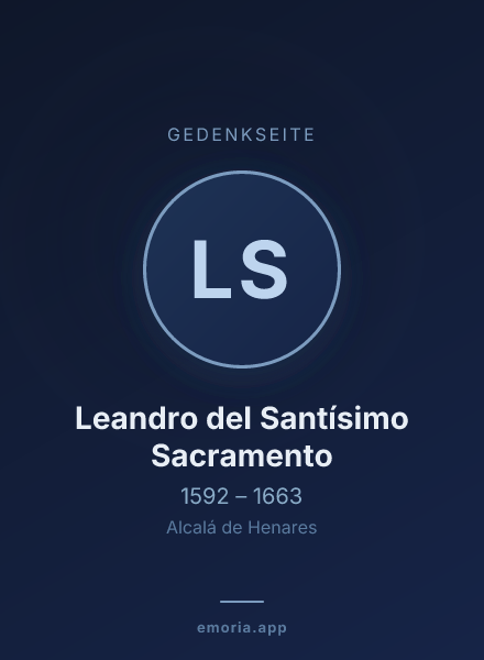 Gedenkportrait von Leandro del Santísimo Sacramento