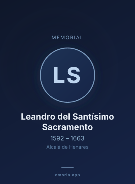 Memorial portrait of Leandro del Santísimo Sacramento