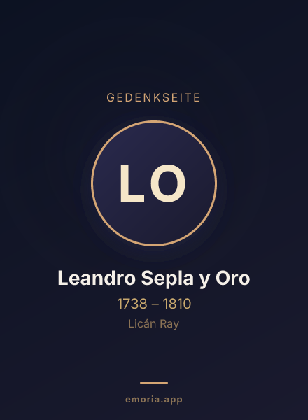 Gedenkportrait von Leandro Sepla y Oro