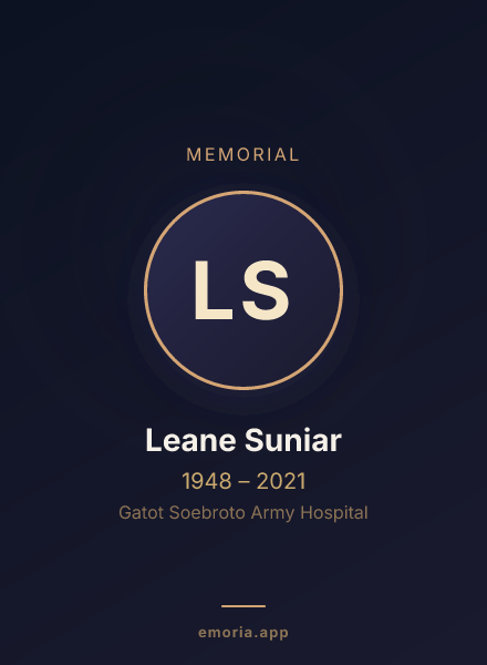 Memorial portrait of Leane Suniar