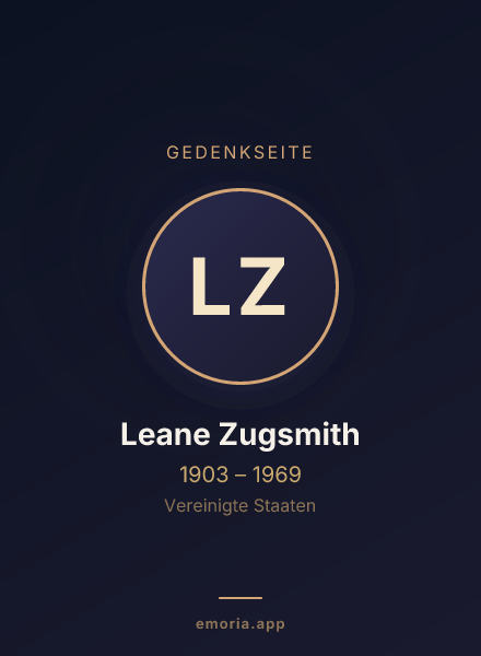 Gedenkportrait von Leane Zugsmith