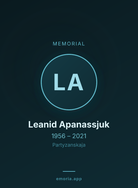 Memorial portrait of Leanid Apanassjuk