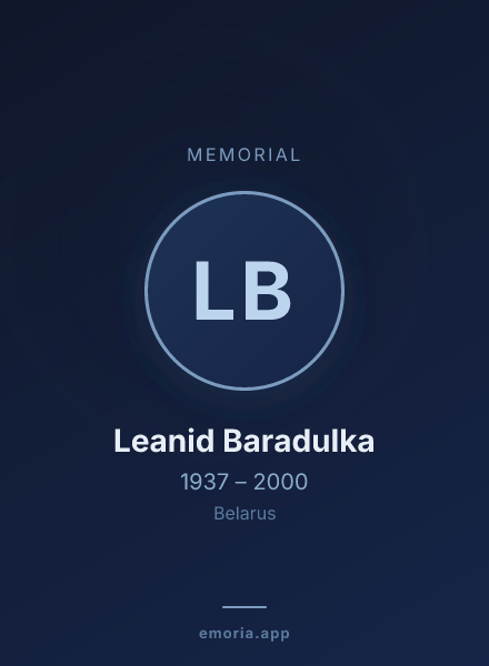 Memorial portrait of Leanid Baradulka