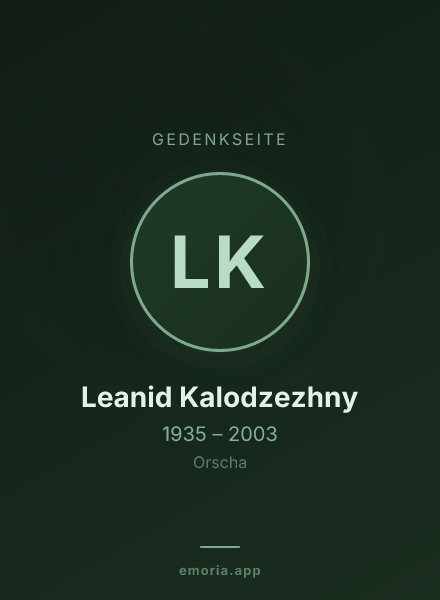 Gedenkportrait von Leanid Kalodzezhny
