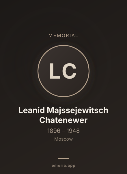Memorial portrait of Leanid Majssejewitsch Chatenewer