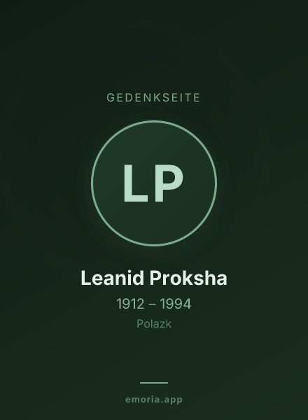 Gedenkportrait von Leanid Proksha