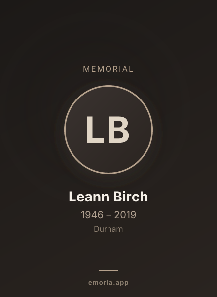 Memorial portrait of Leann Birch
