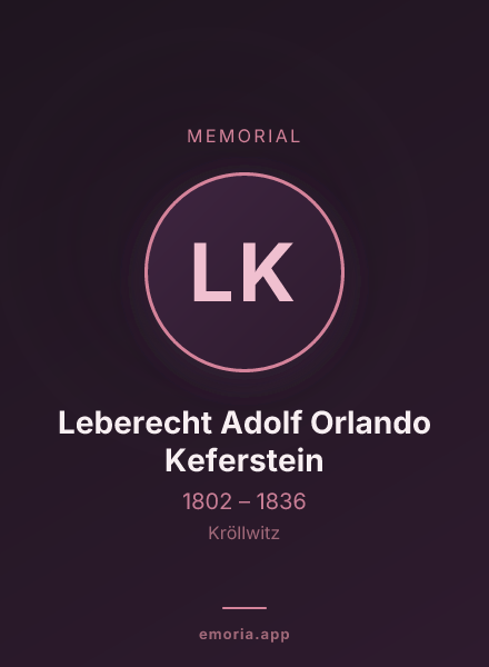 Memorial portrait of Leberecht Adolf Orlando Keferstein