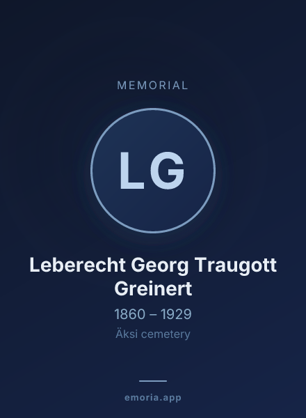 Memorial portrait of Leberecht Georg Traugott Greinert