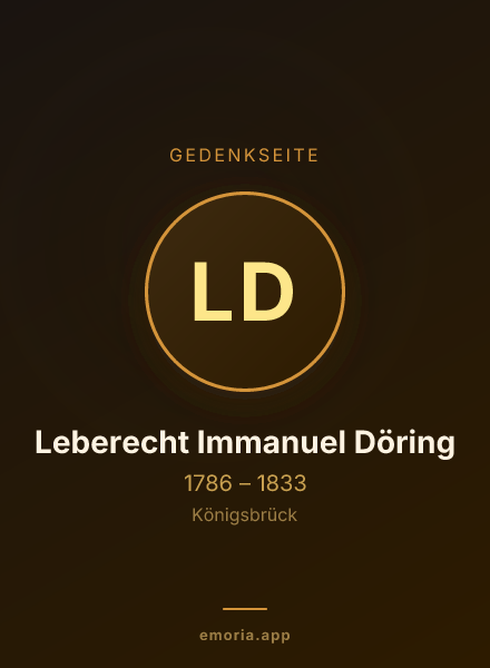Gedenkportrait von Leberecht Immanuel Döring