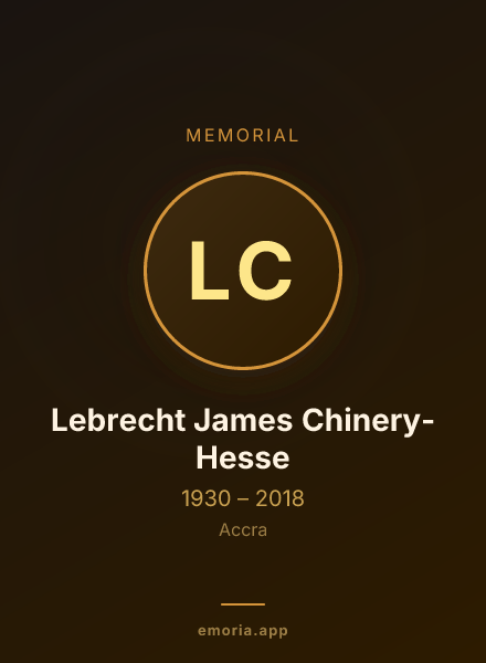 Memorial portrait of Lebrecht James Chinery-Hesse