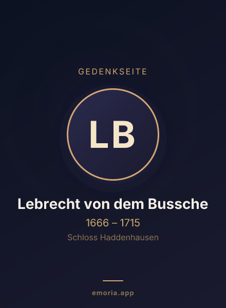 Gedenkportrait von Lebrecht von dem Bussche