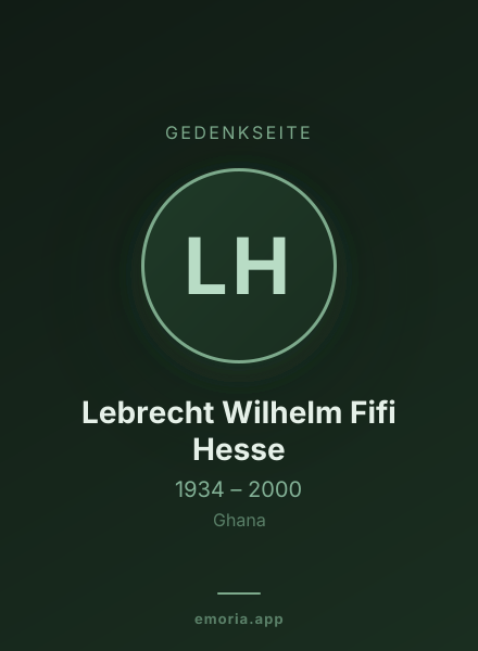 Gedenkportrait von Lebrecht Wilhelm Fifi Hesse