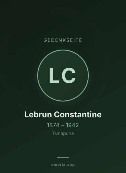 Gedenkportrait von Lebrun Constantine