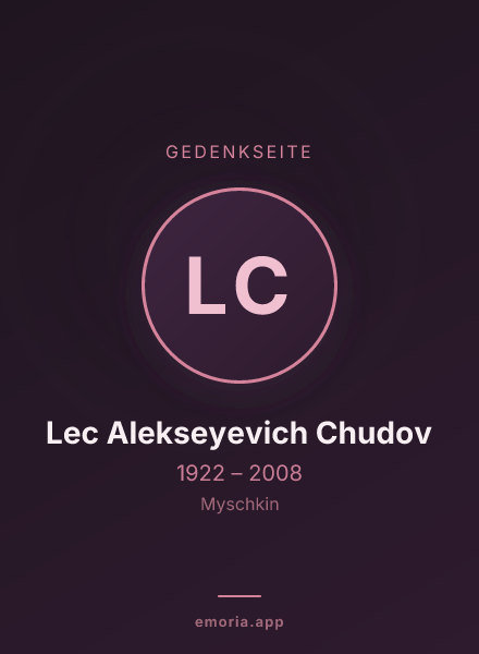 Gedenkportrait von Lec Alekseyevich Chudov