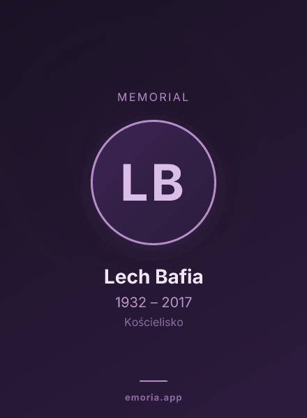 Memorial portrait of Lech Bafia