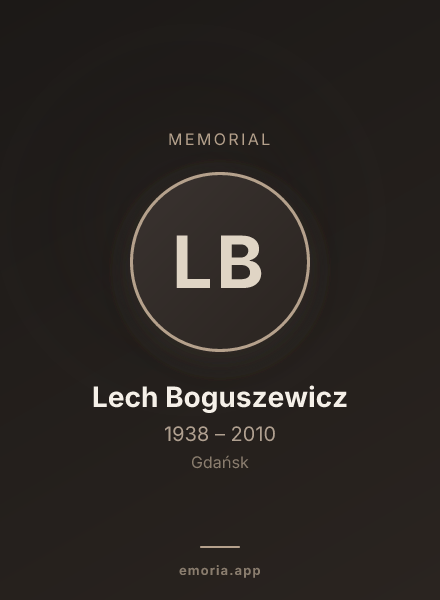 Memorial portrait of Lech Boguszewicz