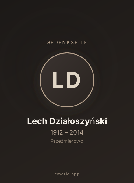 Gedenkportrait von Lech Działoszyński