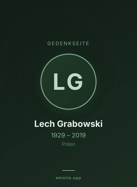Gedenkportrait von Lech Grabowski