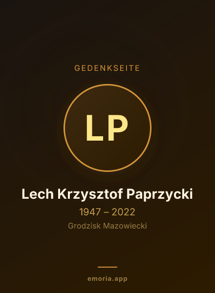 Gedenkportrait von Lech Krzysztof Paprzycki