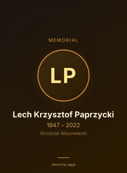 Memorial portrait of Lech Krzysztof Paprzycki