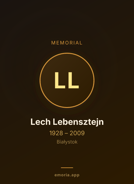 Memorial portrait of Lech Lebensztejn