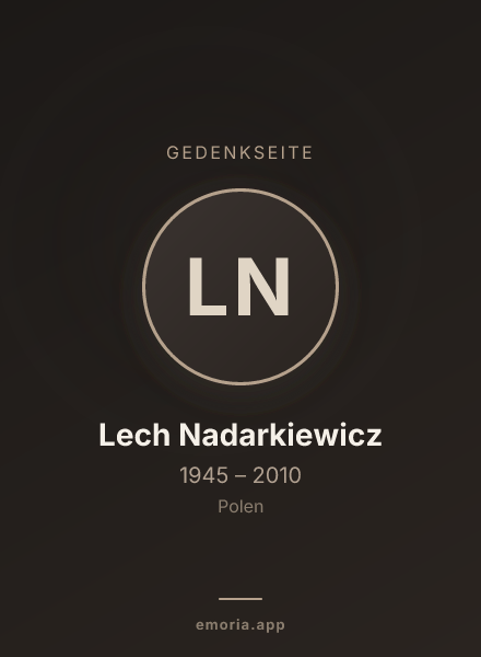 Gedenkportrait von Lech Nadarkiewicz