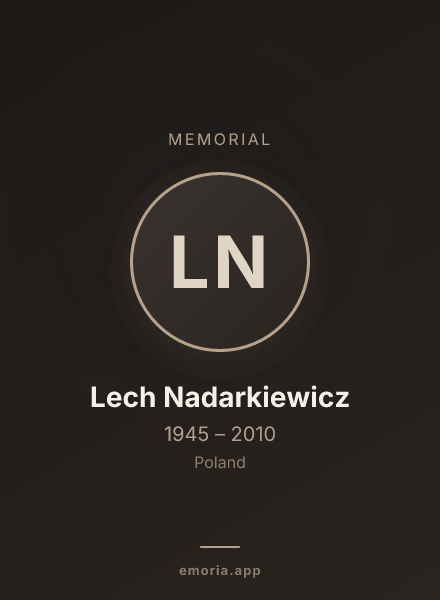 Memorial portrait of Lech Nadarkiewicz