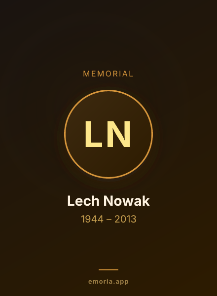 Memorial portrait of Lech Nowak