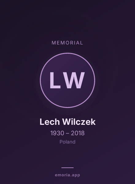 Memorial portrait of Lech Wilczek