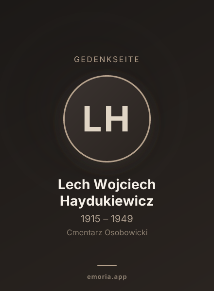 Gedenkportrait von Lech Wojciech Haydukiewicz