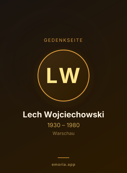 Gedenkportrait von Lech Wojciechowski