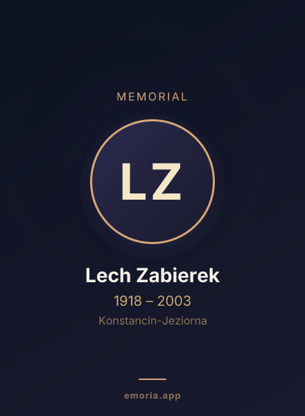 Memorial portrait of Lech Zabierek