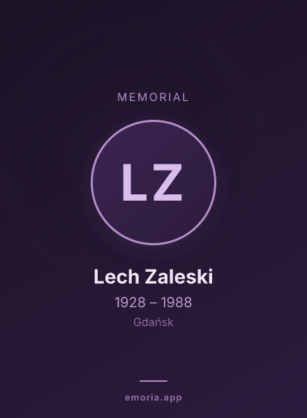 Memorial portrait of Lech Zaleski