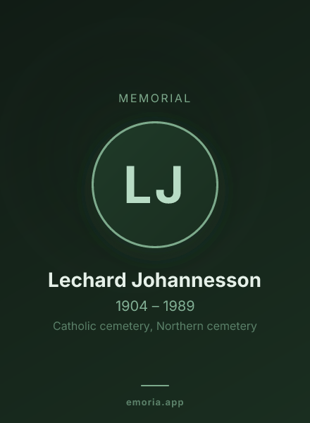 Memorial portrait of Lechard Johannesson