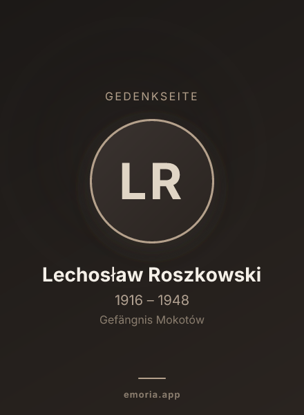 Gedenkportrait von Lechosław Roszkowski