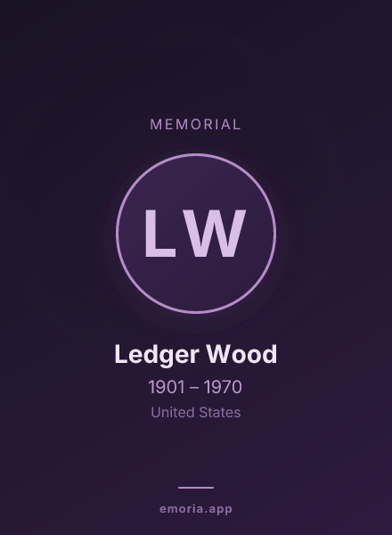 Memorial portrait of Ledger Wood