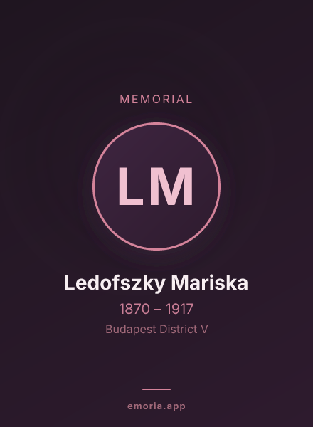 Memorial portrait of Ledofszky Mariska