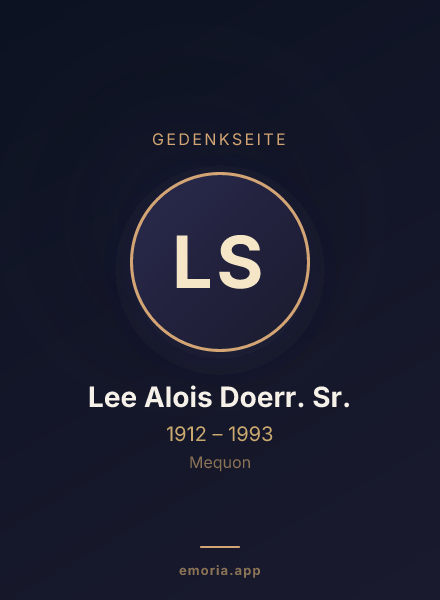 Gedenkportrait von Lee Alois Doerr. Sr.