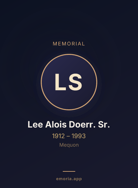 Memorial portrait of Lee Alois Doerr. Sr.