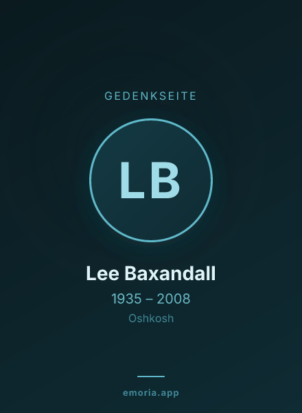 Gedenkportrait von Lee Baxandall