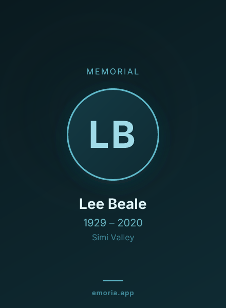 Memorial portrait of Lee Beale