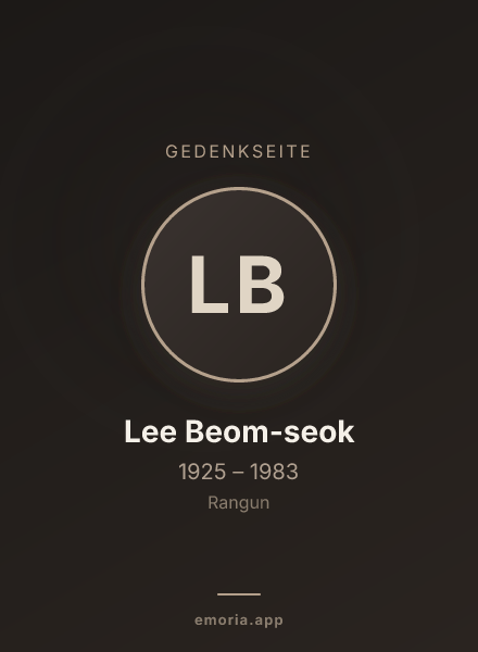 Gedenkportrait von Lee Beom-seok
