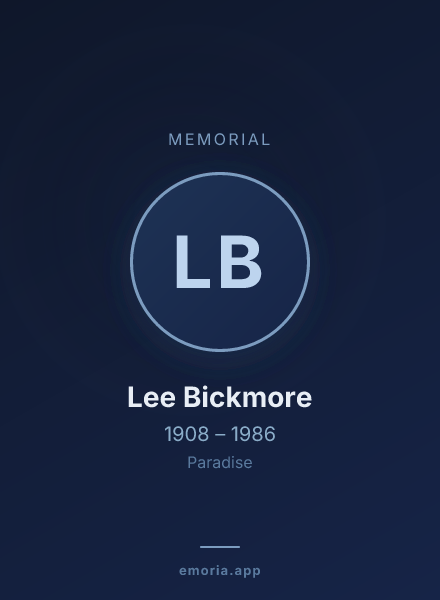 Memorial portrait of Lee Bickmore