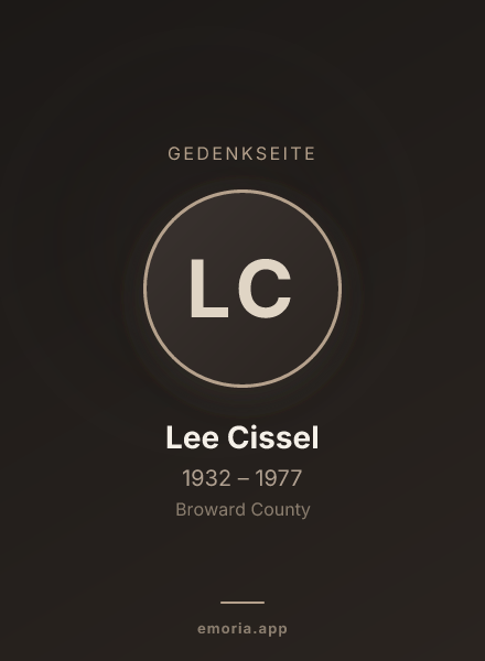 Gedenkportrait von Lee Cissel