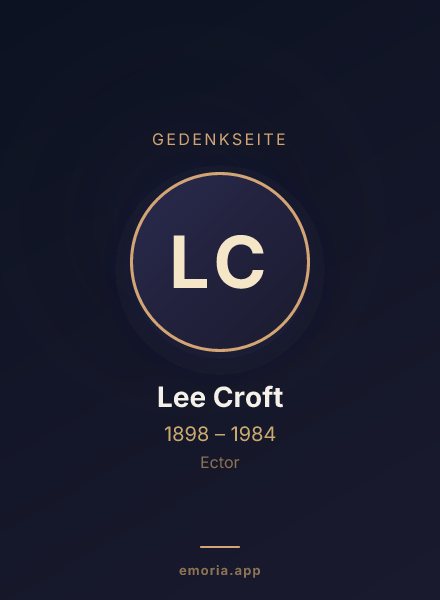 Gedenkportrait von Lee Croft